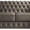 Jay-Be Chesterfield Fabric 3 Seater Sofa Bed - Pewter