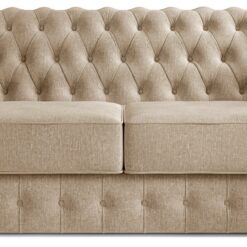 Jay-Be Chesterfield Fabric 3 Seater Sofa Bed - Stone