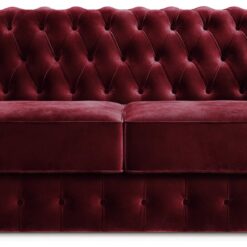 Jay-Be Chesterfield Velvet 3 Seater Sofa Bed - Burgundy