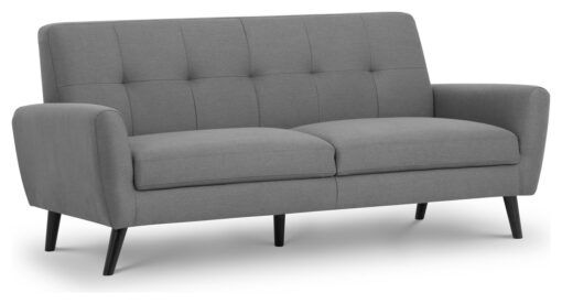 Julian Bowen Monza Fabric 3 Seater Sofa - Grey