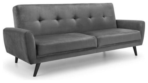 Julian Bowen Monza Velvet 3 Seater Sofa - Grey