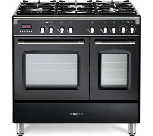 KENWOOD CK435BL 90 cm Dual Fuel Range Cooker - Black & Stainless Steel, Stainless Steel