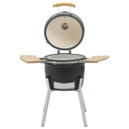 Kamado Portable Liquid Propane Gas and Charcoal Grill with Side Burner