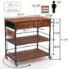 Kitchen Island Cart With Wheels, Large Capacity Cart For Large Microwave And Large Toaster Oven, 3 Tiers, Microwave Rack, 2 Drawers, And Adjustable