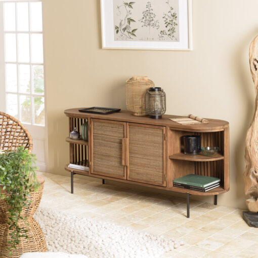 Kshitiz 160 Cm Wide Teak Solid Wood Sideboard