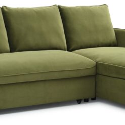 Kyoto Ruben Velvet Reversible Corner Sofa Bed - Olive