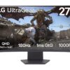 LG UltraGear 27GS60QC-B.AEK Quad HD 27" Curved VA LCD Gaming Monitor - Dark Grey, Silver/Grey,Purple