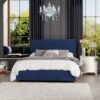 LLB Estella Velvet Superking Ottoman Bedframe - Navy