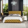 LLB Luna Velvet Double Ottoman Bedframe - Ochre