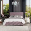 LLB Seren Velvet Kingsize Ottoman Bedframe - Blush