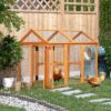 Large , Wooden Chicken Coop, Pet Playpen W/ Combinable Design - Orange