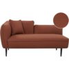 Left Hand Boucle Chaise Lounge with Cushion Metal Legs Dark Red Chevannes