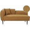 Left Hand Boucle Chaise Lounge with Cushion Metal Legs Mustard Yellow Chevannes