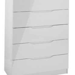 Legato 5 Drawer Chest - Grey Gloss.