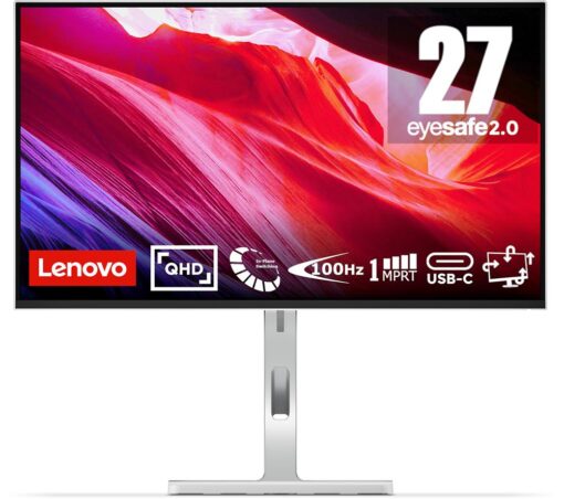 Lenovo L27h-4A Quad HD 27" IPS WLED Monitor - Grey, Silver/Grey