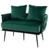 Lifezeal Modern Loveseat Sofa Upholstered Dutch Velvet Couch W/ Woven Back & Arms Green