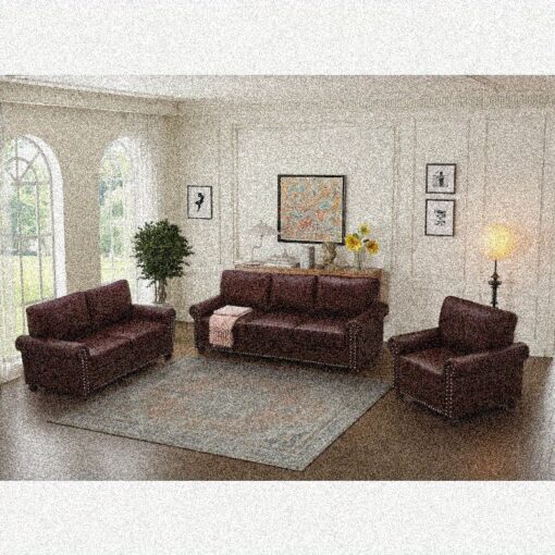 Living Room Sofa 1+2+3 Sectional With Storage In Faux Leather - Soft Cushioning - Space-saving Design - Construction - Easy To Clean - Style For