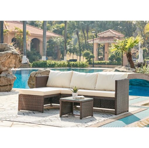 Lolanna 3 Seater Rattan Corner Sofa Set