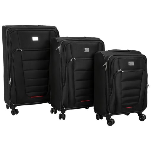 Luggage Three-piece Suitcase Large Capacity Storage Bag With Universal Wheel Black