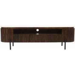 Luxor Mango Wood Large Tv Stand With Marble Top & Metal Legs