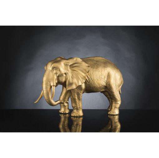 Lynna Matte 24K African Father Elephant Statue