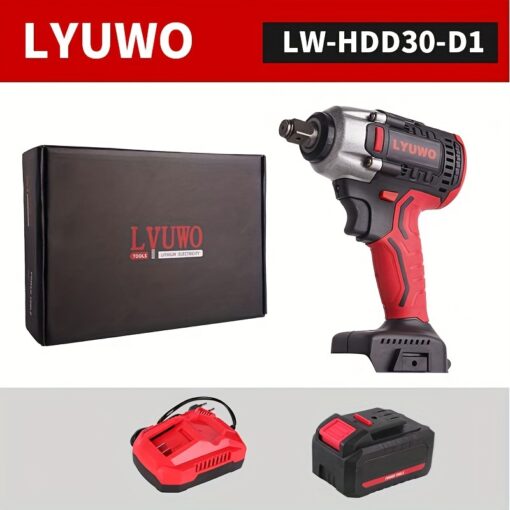 Lyuwo Cordless Impact Wrench Set - 420n.m , Brushless Motor, Light, Rechargeable Lithium-,