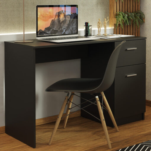 MADESA Computer Desk With 1 Drawer And 1 Door, Compact - 45 D x 110 W x 77 H cm