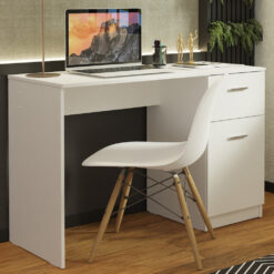 MADESA Computer Desk With 1 Drawer And 1 Door, Compact - 45 D x 110 W x 77 H cm