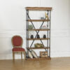 MARCUS Rustic Wood Shelves with Metal Frame, Tall Narrow Shelving Unit by Robin Interiors