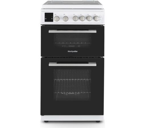 MONTPELLIER MDOG50LW 50 cm Gas Cooker - White & Silver, Black,White,Silver/Grey