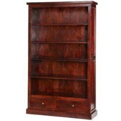 Maharani Dark Wood Large Bookcase with Drawers