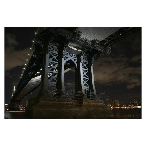 Manhattan Bridge by Night 3.2m x 4.8m Textured Matte Peel & Stick Wall Mural