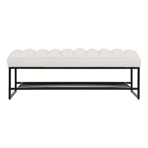 Metal Upholstered Benches End Of Bed For , , Entryway ()