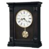 Mia Traditional Analog Quartz Tabletop Clock in Worn Black/Brushed Antique Brass