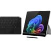 Microsoft 13" Surface Pro, Copilot+ PC (Snapdragon X Plus, 256 GB SSD, Platinum) & Surface Pro Typecover (Black) Bundle, Silver/Grey