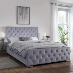 Mikayla Blue Fabric Double Bed Frame