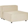 Modern 1-Seat Section Chair Seat Padded Black Legs Polyester Linen Upholstery Beige Aprica