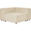 Modern Corner Section 1-Seat Sofa Module Black Legs Polyester Linen Upholstery Beige Aprica