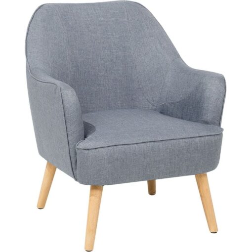 Modern Living Room Armchair Upholstered Wooden Legs Grey Loken