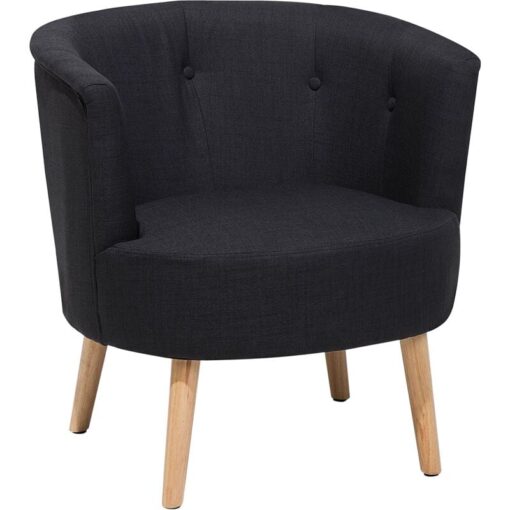 Modern Low Back Fabric Tub Accent Chair Living Room Black Odenzen