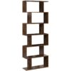 Modern Open 6 Tier Bookshelf Freestanding Dark Wood Finish Valdosa