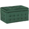 Modern Tufted Ottoman Bedroom Bench Storage Chest Green Velvet Michigan