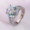 Moissanite Ring: High Quality Jewelry For Women, Engagement Or Evening Parties - 925 Silver With 18k Golden Plating