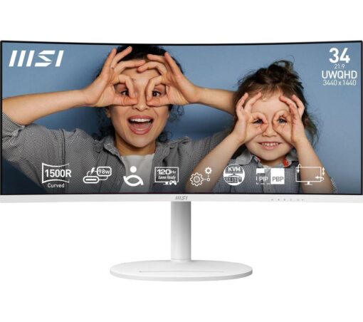 Msi Modern MD342CQPW Wide Quad HD 34" LED Monitor - White, White