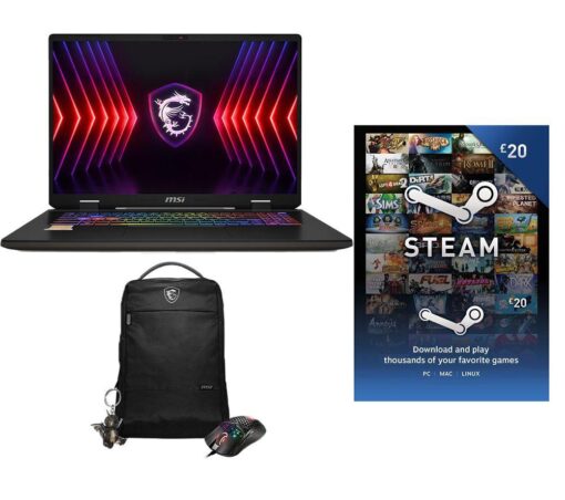 Msi Sword 17 HX 17" Gaming Laptop & £20 Steam Wallet Card Bundle - Intel® Core™ i7, RTX 4060, 1 TB SSD, Silver/Grey