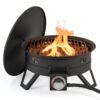 Multigot 17" Portable Gas Fire Pit W/ Folding Legs & Removable Grill Carrying Bag