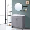 NRG - Bathroom Vanity Unit 2 Doors Cabinet Storage Furniture Grey 800mm