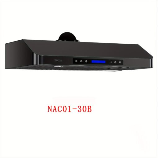 Nac01-30b Black Inches Under Cabinet Range Hood, 900 Cfm Stainless Steel Kitchen Chimney Vent, 4 Screen Control, Infrared Remote Control, 2pcs 3w Led