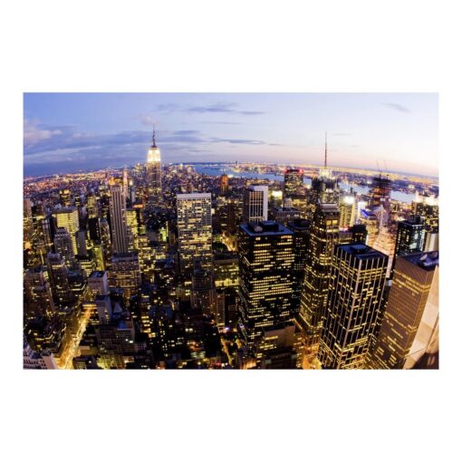 New York Skyline by Night 3.2m x 4.8m Textured Matt Peel & Stick Wall Mural