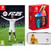 Nintendo Switch OLED (Neon Red & Blue), EA Sports FC 25 & Princess Zelda Slim Travel Pro Nintendo Switch Case Bundle, Red,Blue